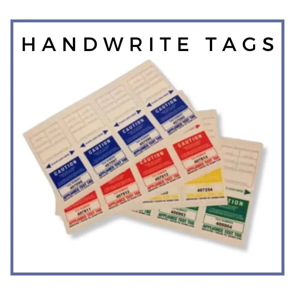 Handwritten Test Tag Labels